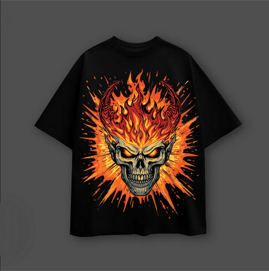 FLAMING SKULL Tee